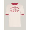 T-shirt à bordure contrastée et logo TOMMY HILFIGER
