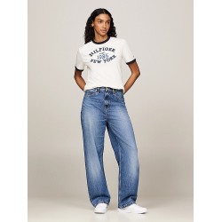 T-shirt à bordure contrastée et logo TOMMY HILFIGER
