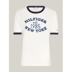 T-shirt à bordure contrastée et logo TOMMY HILFIGER