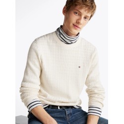Pull à col ras-du-cou et tissage chevron TOMMY HILFIGER