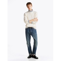 Pull à col ras-du-cou et tissage chevron TOMMY HILFIGER