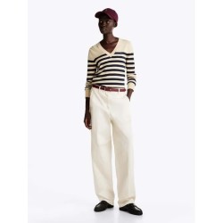 Pull en maille fine à col en V TOMMY HILFIGER
