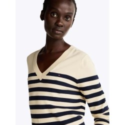 Pull en maille fine à col en V TOMMY HILFIGER