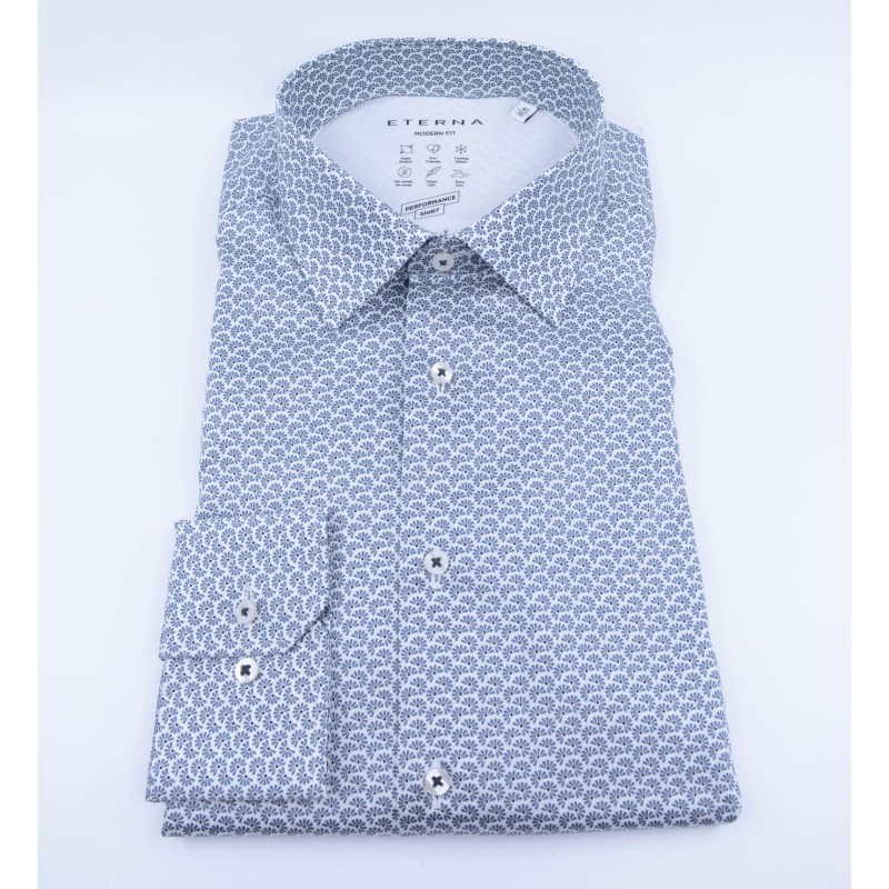 Chemise MODERN FIT bleu clair imprimé ETERNA