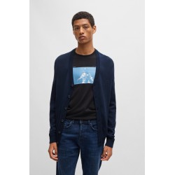 Cardigan en laine mélangée BOSS