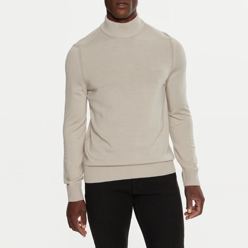 Pull col cheminé en laine BOSS