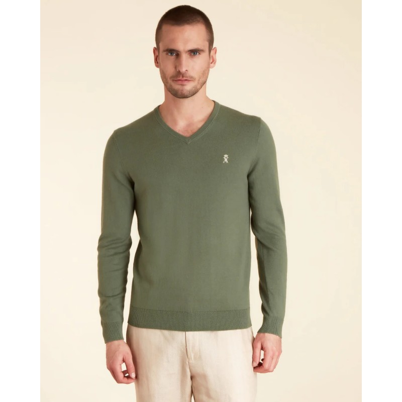 Pull col V avec coudières VICOMTE A.