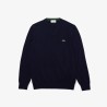 Pull coton uni col V LACOSTE
