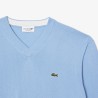 Pull coton uni col V LACOSTE