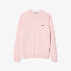 Pull coton uni col rond LACOSTE