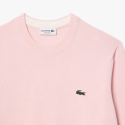 Pull coton uni col rond LACOSTE