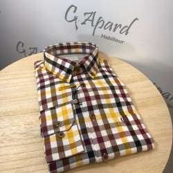 chemise décontractée à carreaux bugatti