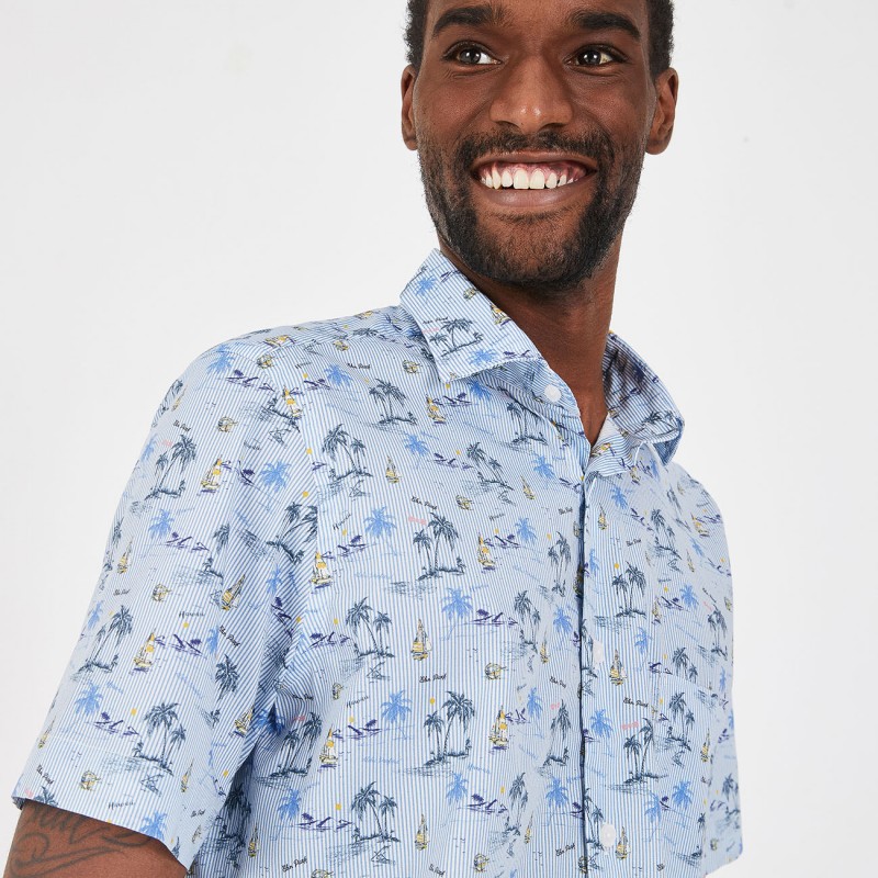 Chemisette slim fit en coton stretch imprimé EDEN PARK