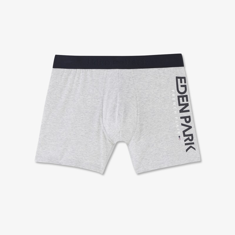 Boxer gris en coton stretch imprimé EDEN PARK