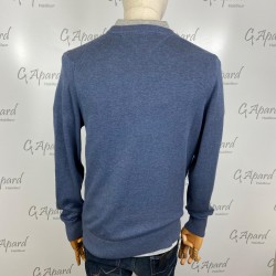 PULL EN COTON BIO ET SOIE COL EN V TOMMY HILFIGER