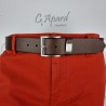 Ceinture en cuir au tannage végétal avec passant à logo HUGO BOSS