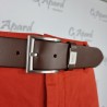 Ceinture en cuir au tannage végétal avec passant à logo HUGO BOSS