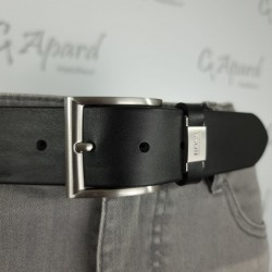Ceinture en cuir au tannage végétal avec passant à logo HUGO BOSS