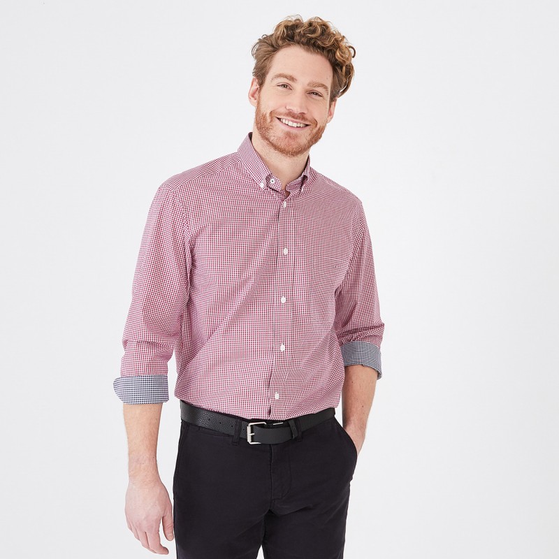 Chemise en coton à carreaux vichy EDEN PARK