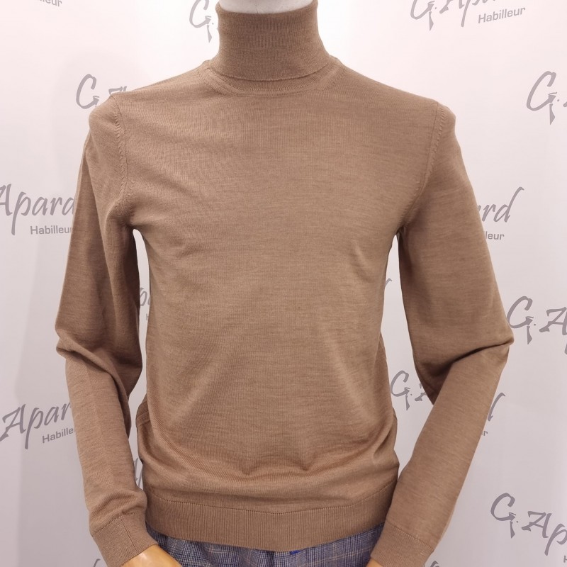 Pull à col roulé en laine mérinos italienne extra fine HUGO BOSS
