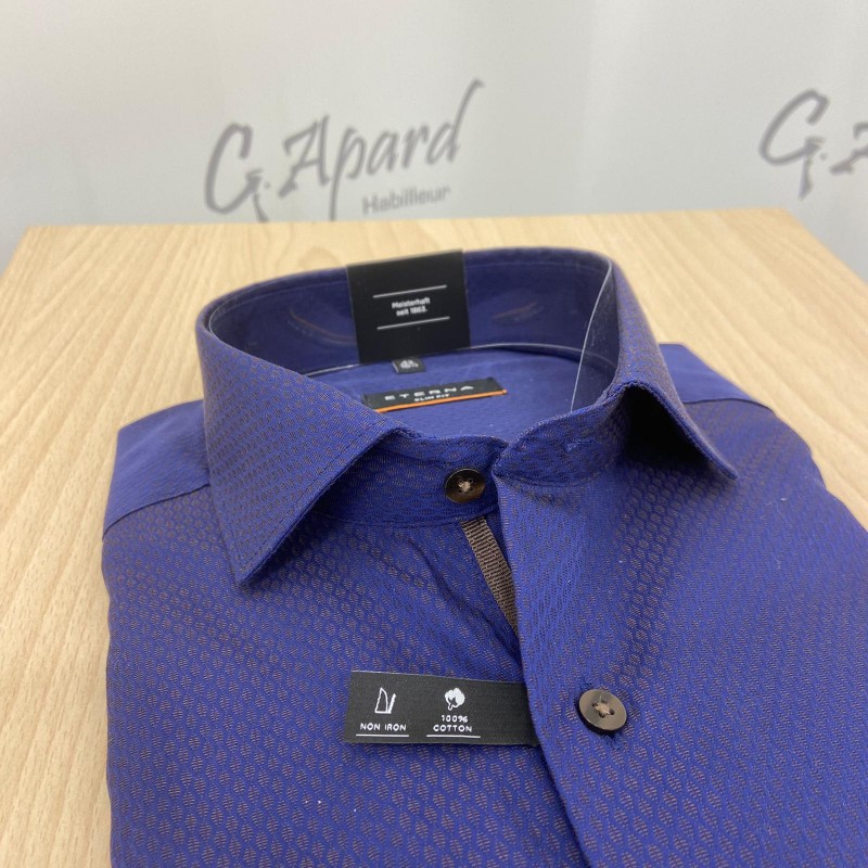 Chemise manches longues micro dessin Slim fit eterna