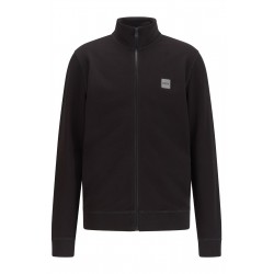 VESTE EN MOLLETON DE COTON AVEC PATCH LOGO TISSÉ HUGO BOSS