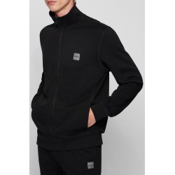 VESTE EN MOLLETON DE COTON AVEC PATCH LOGO TISSÉ HUGO BOSS