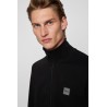 VESTE EN MOLLETON DE COTON AVEC PATCH LOGO TISSÉ HUGO BOSS