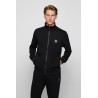 VESTE EN MOLLETON DE COTON AVEC PATCH LOGO TISSÉ HUGO BOSS