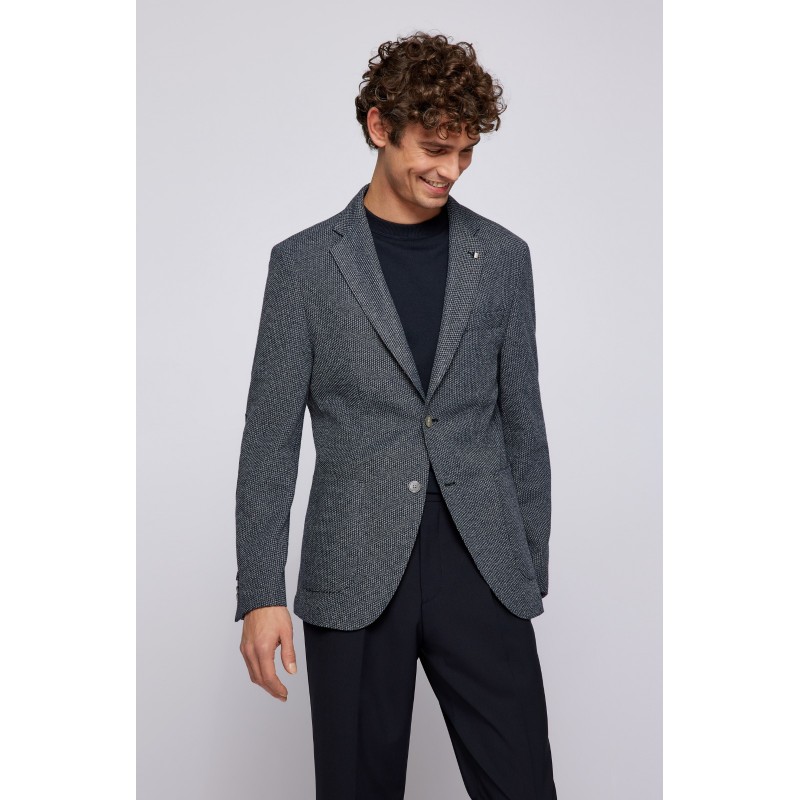 VESTE REGULAR FIT EN JERSEY À MOTIF AVEC COUDIÈRES HUGO BOSS