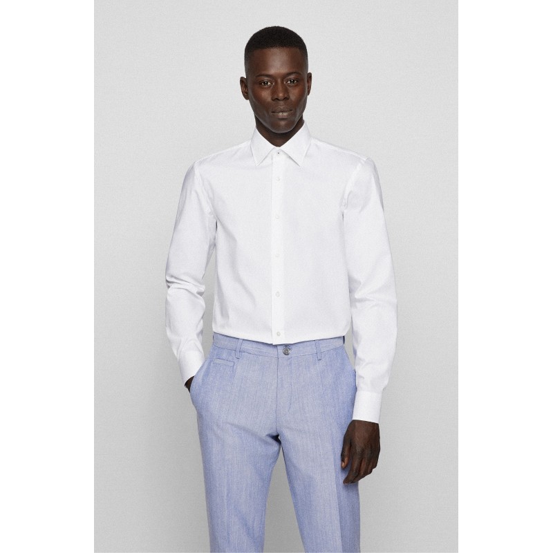 CHEMISE SLIM FIT EN POPELINE DE COTON FACILE À REPASSER HUGO BOSS