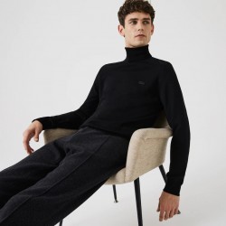 Pull à col roulé en laine mérinos unie LACOSTE