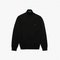 Pull à col roulé en laine mérinos unie LACOSTE