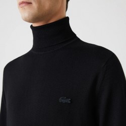Pull à col roulé en laine mérinos unie LACOSTE