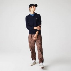 Pull à col V en coton biologique uni LACOSTE
