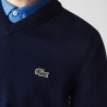Pull à col V en coton biologique uni LACOSTE
