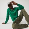 Pull à col V en coton biologique uni LACOSTE