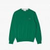 Pull à col V en coton biologique uni LACOSTE