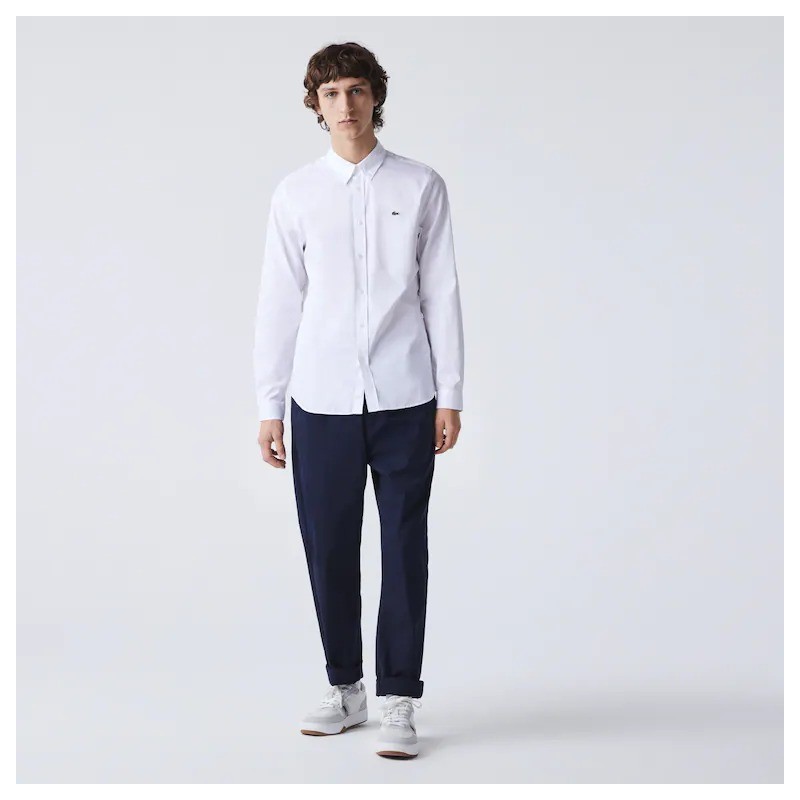 Chemise slim fit unie en coton premium LACOSTE