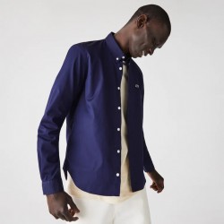 Chemise slim fit unie en coton premium LACOSTE