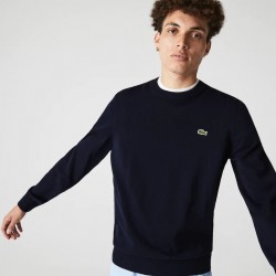 Pull à col rond en coton biologique uni LACOSTE