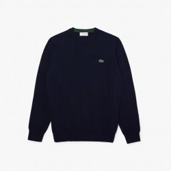 Pull à col rond en coton biologique uni LACOSTE