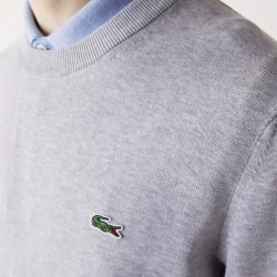 Pull à col rond en coton biologique uni LACOSTE
