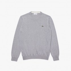 Pull à col rond en coton biologique uni LACOSTE