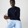 Sweatshirt en molleton de coton mélangé uni LACOSTE Sport