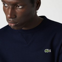 Sweatshirt en molleton de coton mélangé uni LACOSTE Sport