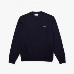 Sweatshirt en molleton de coton mélangé uni LACOSTE Sport