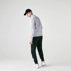 Sweatshirt en molleton de coton mélangé uni LACOSTE Sport