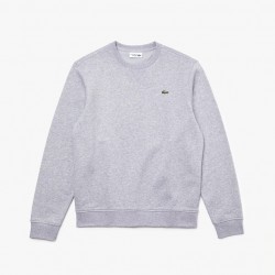 Sweatshirt en molleton de coton mélangé uni LACOSTE Sport