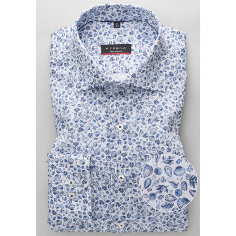 CHEMISE À MANCHES LONGUES MODERN FIT TWILL IMPRIMÉ eterna